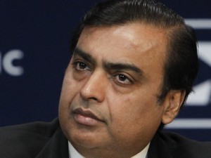 Chairman and Managing Director of Reliance Industries Mukesh Ambani attends the opening plenary session of the WEF India Economic Summit in Mumbai