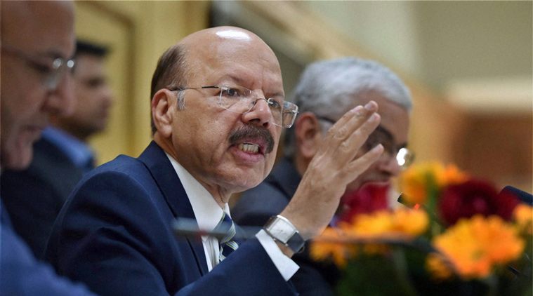 New Delhi: Chief Election Commissioner, Nasim Zaidi  announces the schedule for assembly polls in five states, including West Bengal and Tamil Nadu at a press conference, in New Delhi on Friday. PTI Photo by Vijay Verma (PTI3_4_2016_000110A)
