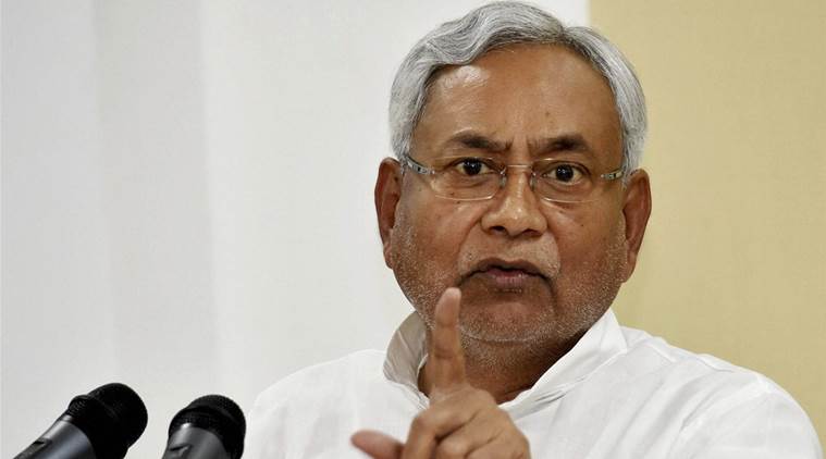 Patna: Bihar Chief Minister Nitish Kumar addressing a press conference in Patna on Monday. PTI Photo (PTI7_31_2017_000150A)