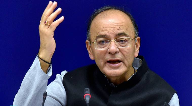 New Delhi: Union Finance Minister Arun Jaitley addressing media after the 22nd meeting of the Goods and Services Tax (GST) Council, in New Delhi on Friday. PTI Photo by Atul Yadav(PTI10_6_2017_000240A)