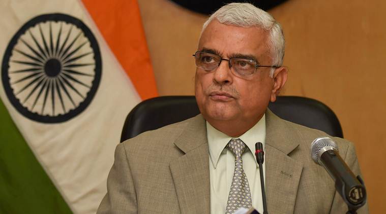 New Delhi: Chief Election Commissioner (CEC) O P Rawat announces the schedule for Karnataka elections at a press conference in New Delhi on Tuesday. Karnataka assembly polls will be held on May 12 and counting on May 15. PTI Photo by Subhav Shukla (PTI3_27_2018_000022B)