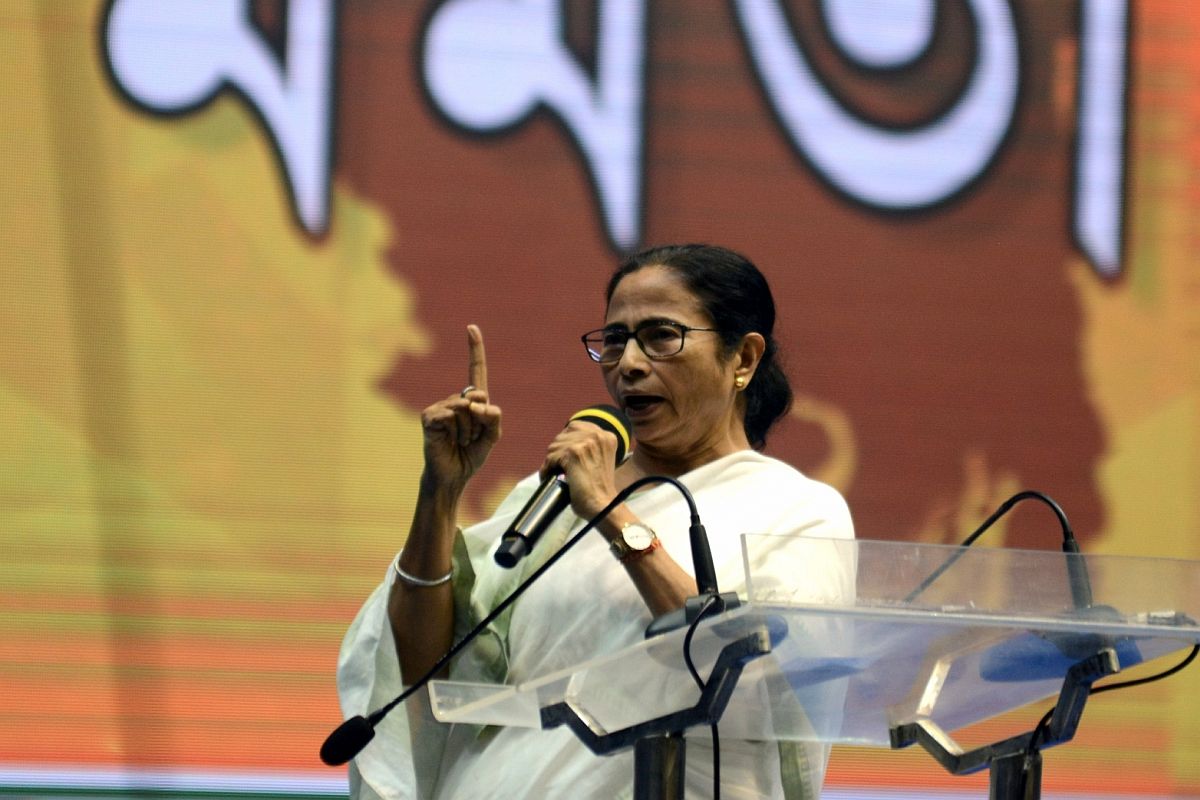 Kolkata: West Bengal Chief Minister and Trinamool Congress (TMC) supremo Mamata Banerjee addresses during the launch of her party's campaign 'Banglar Garbo Mamata' ahead of Municipal and Assembly elections across the state, in Kolkata on March 2, 2020. (Photo: IANS)