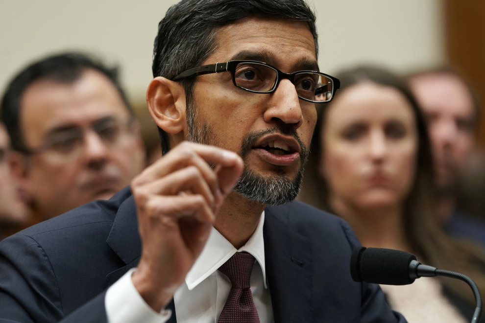 WASHINGTON, DC - DECEMBER 11: Google CEO Sundar Pichai testifies before the House Judiciary Committee at the Rayburn House Office Building on December 11, 2018 in Washington, DC. The committee held a hearing on 'Transparency & Accountability: Examining Google and its Data Collection, Use and Filtering Practices.”  (Photo by Alex Wong/Getty Images)